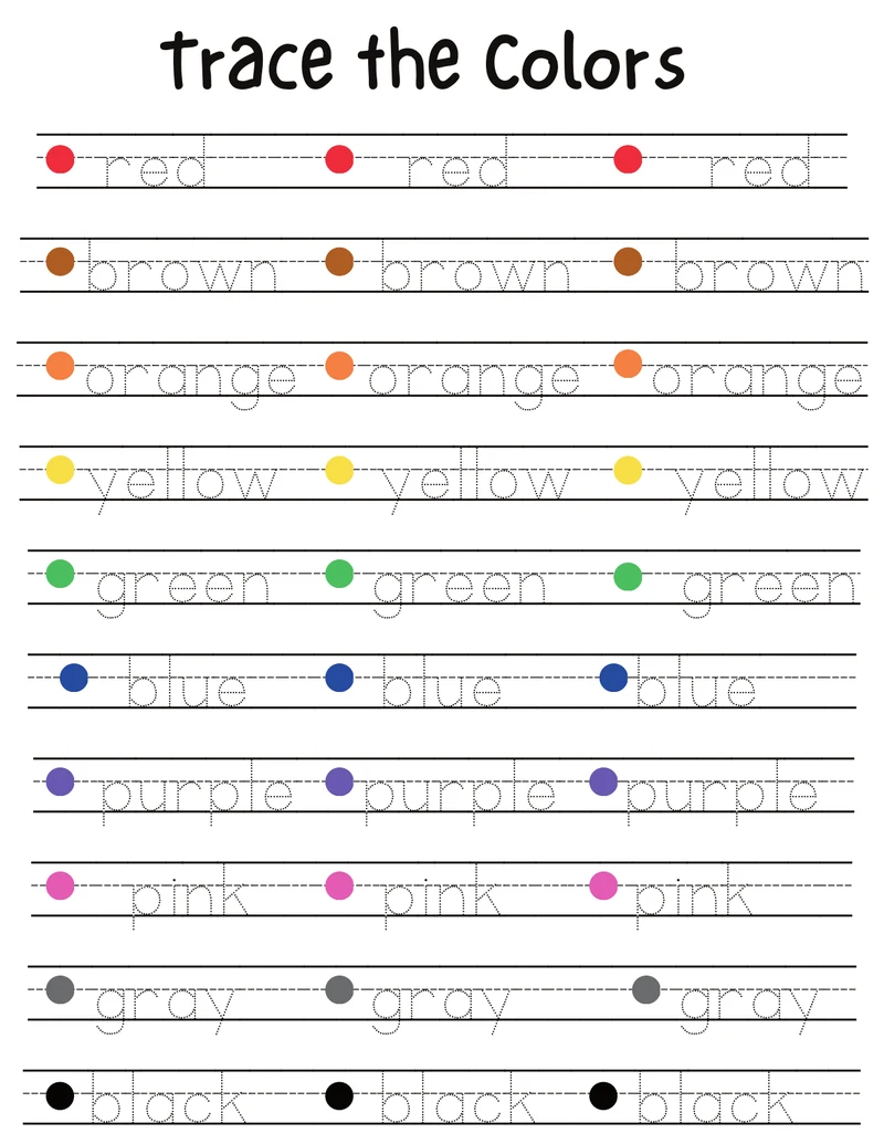 Rainbow Colors Activity Worksheet