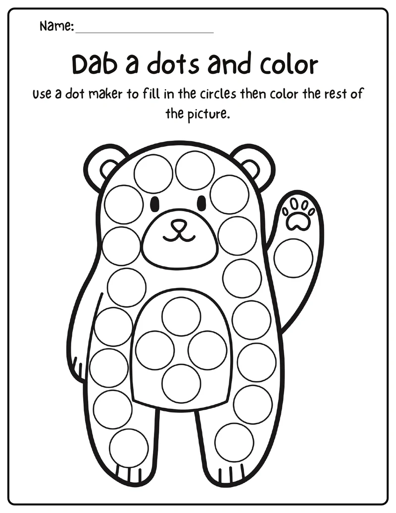 Real A-Z animals dot marker art worksheet
