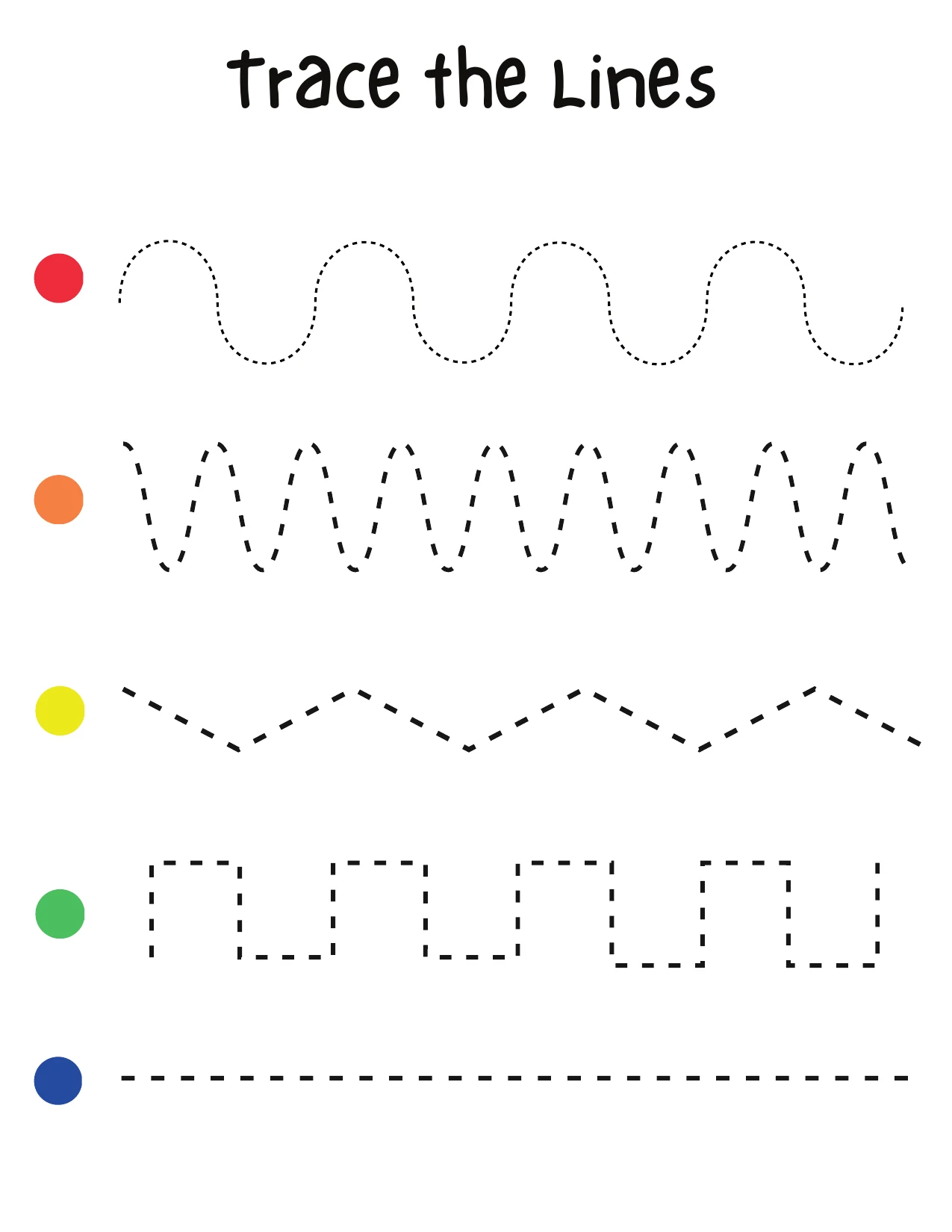 Real pencil grip line tracing worksheet
