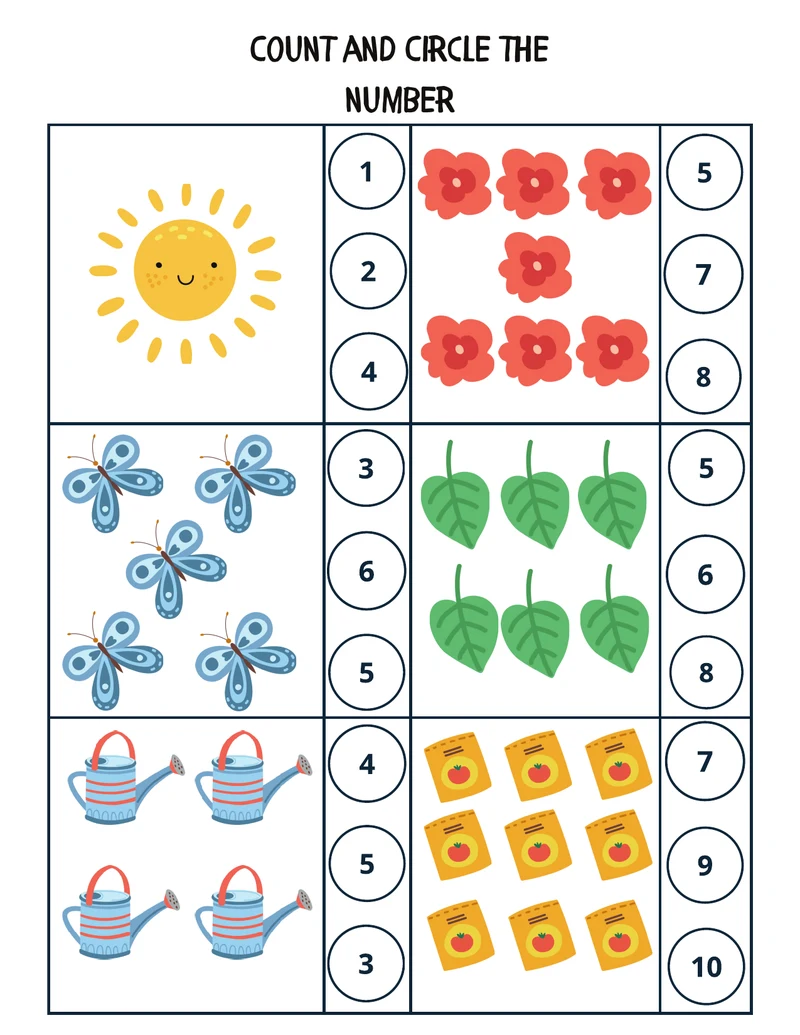 Count Sea Creatures Worksheet