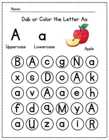 Dab and color the letter A worksheet