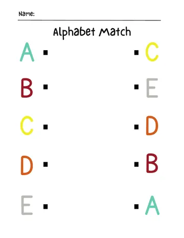Alphabet matching worksheet