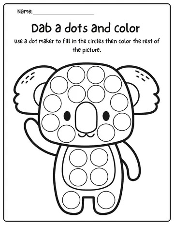 Koala dot marker worksheet