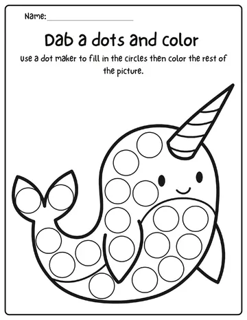 Narwhal dot marker worksheet