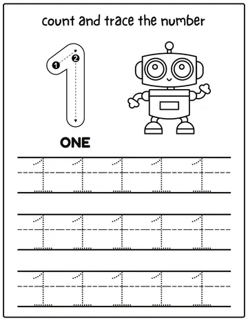 Count and trace number 1 worksheet