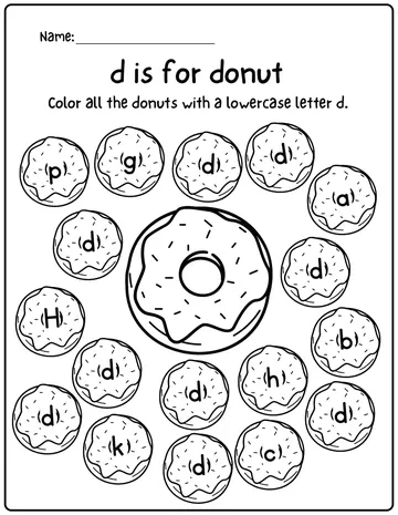 Find the letter d donut worksheet