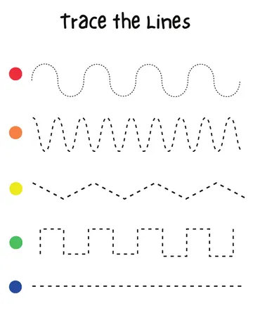 Trace the lines pre-writing worksheet