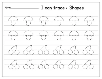 Picture tracing pre-writing worksheet