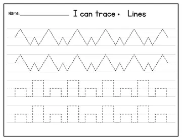 Pattern lines tracing worksheet